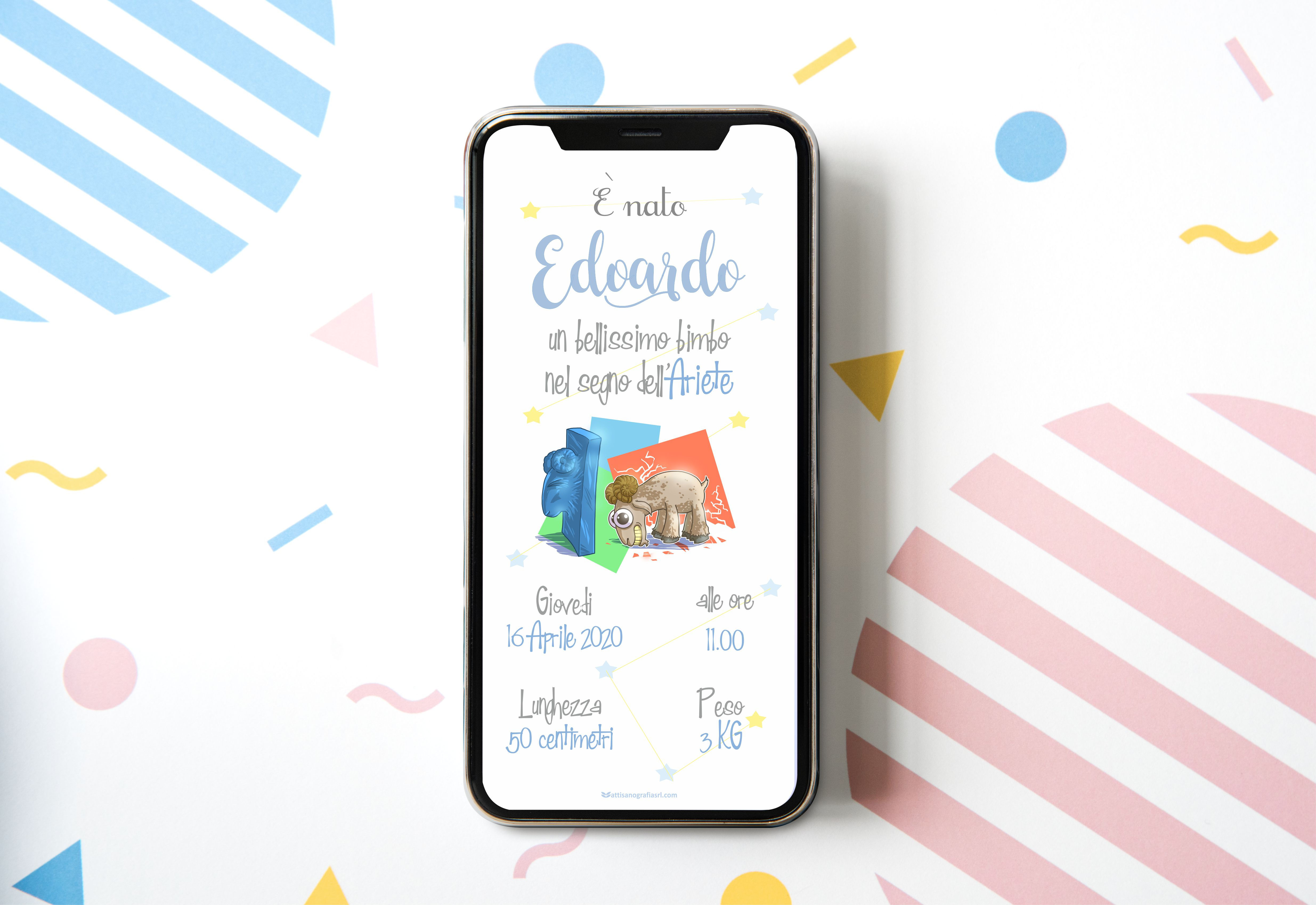 Annuncio Digitale Nascita Zodiac