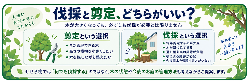 剪定と伐採どちらがいい?
