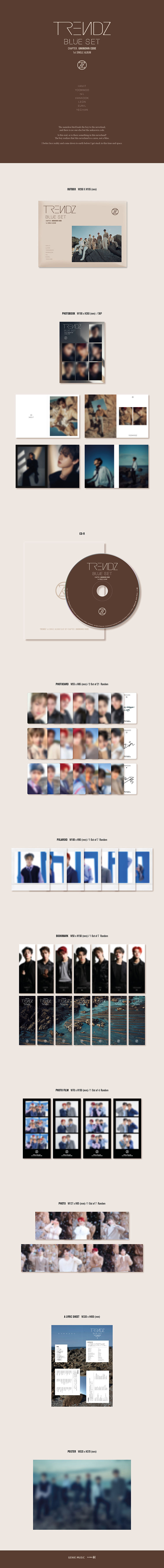 Miniature : TRENDZ 1st Single Album [BLUE SET Chapter. UNKNOWN CODE]