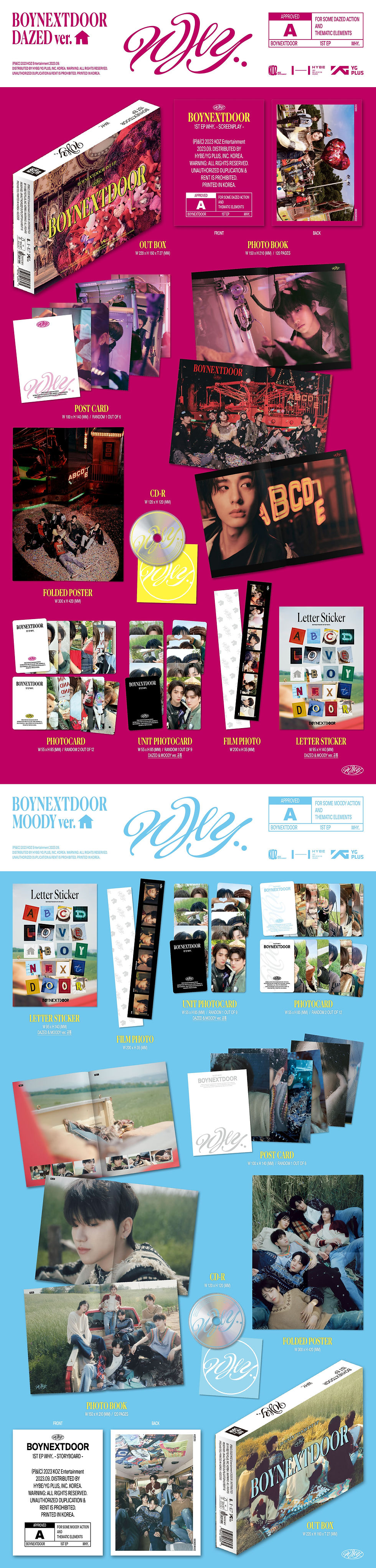 Miniature : BOYNEXTDOOR 1st EP [WHY..] (DAZED Ver. / MOODY Ver.)