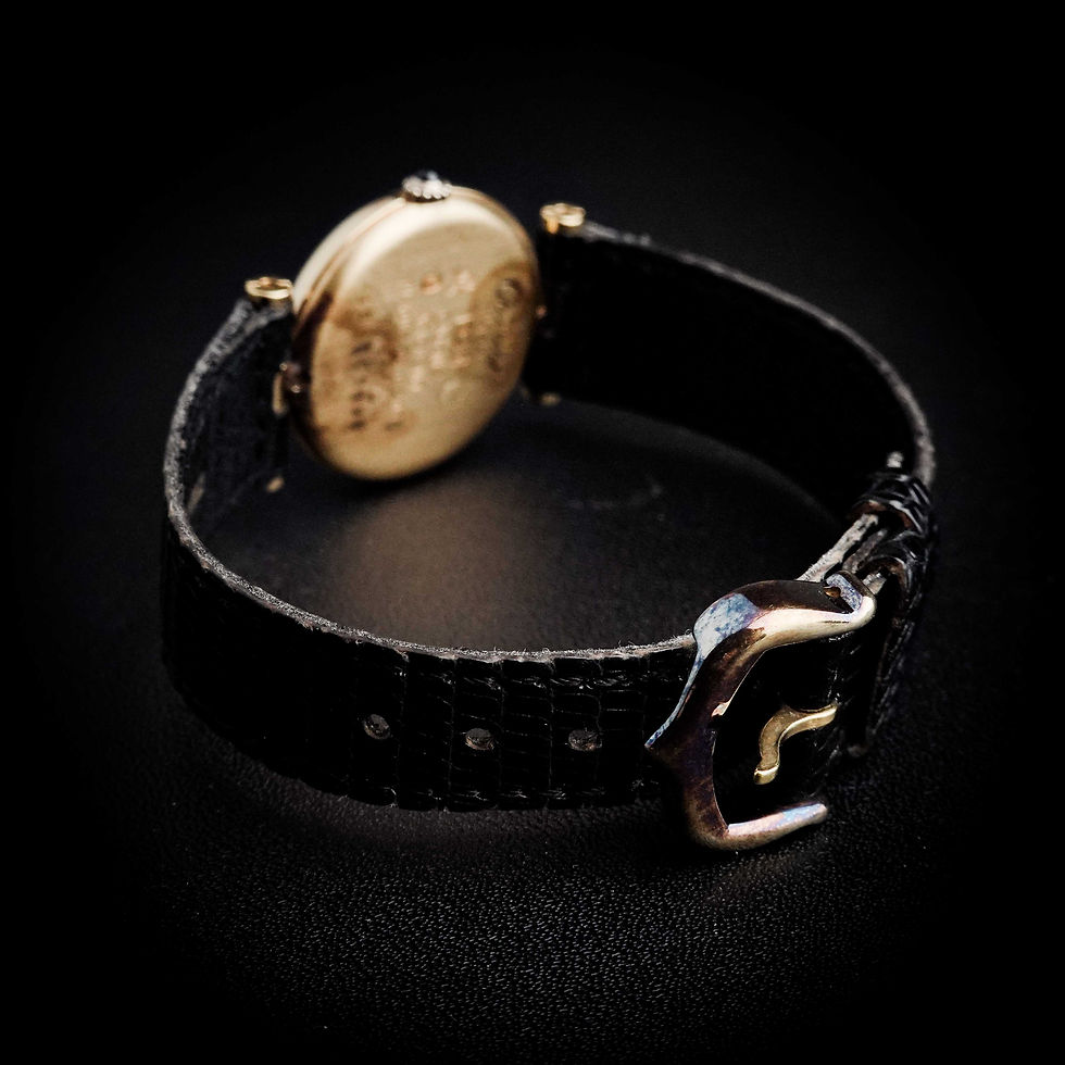 Thumbnail: Cartier Vendome Vermeil Clean Black Dial Ref: 052092