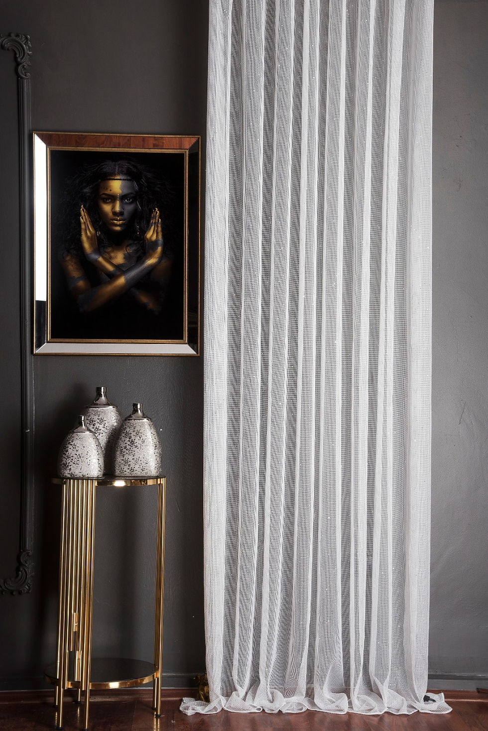 Thumbnail: White & Silver Sequin Sheer Curtains for livingroom , Sequin Tulle for bedroom