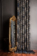 ULTRA LUX NAVY BLUE LIGHT GOLD STRIPED PATTERNED CURTAINS FOR HOME