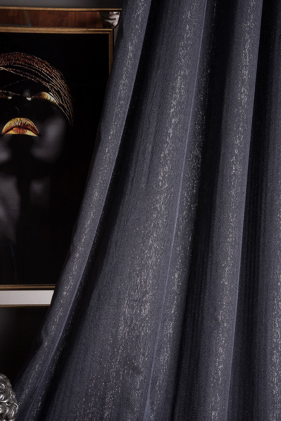 Thumbnail: LUXURY GRAY SILVER GLITTER SHINY CURTAINS FOR HOME