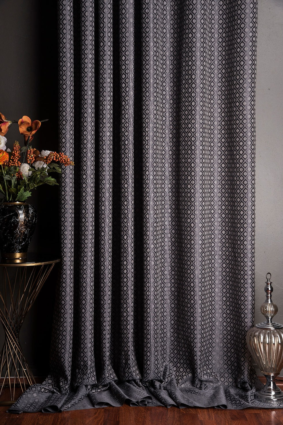 Thumbnail: MODERN GRAY PATTERNED CURTAINS FOR LIVINGROOM