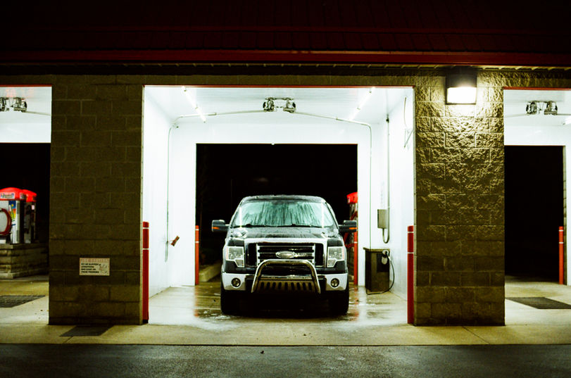 Truck in carwash