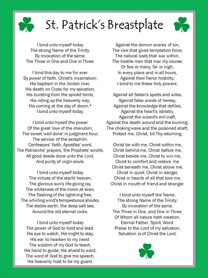 St. Patrick's "Breastplate" Prayer
