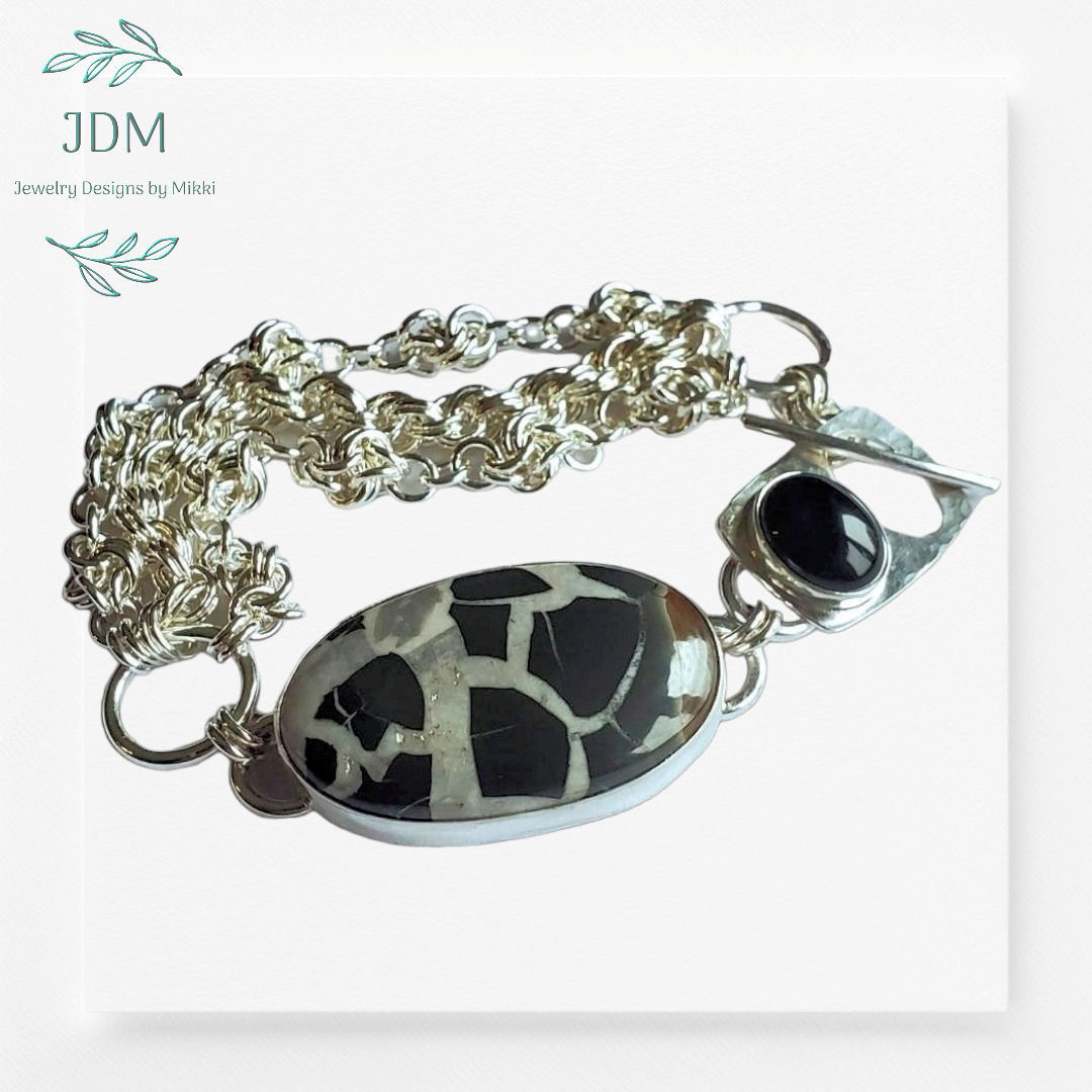 Septarian/Black Onyx Bracelet