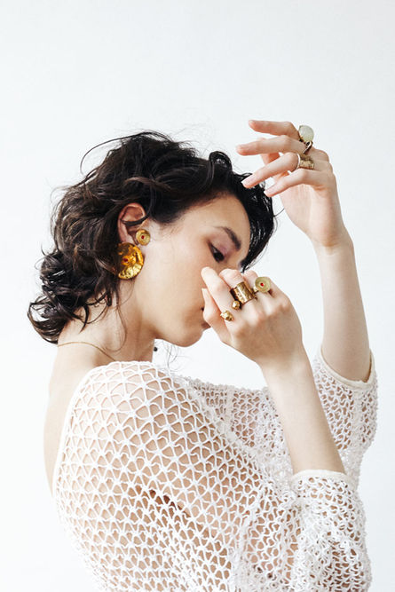 Canadian Model, Chelsea Mei Lee in LLY Atelier & ORA-C Jewelry in Montreal, shot by photographer Carlo Calope