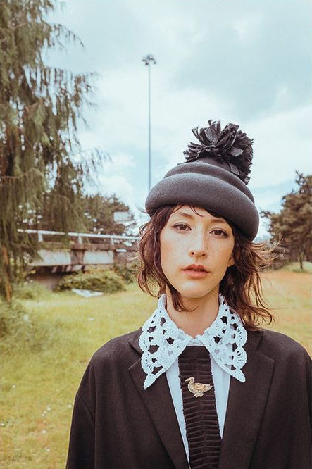 Canadian Model, Chelsea Mei Lee in Claudia Schulz Hats in Vancouver, BC. Photography by Trevor Brady
