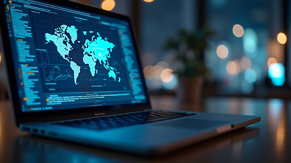 Eye-level view of a laptop screen showing AI-generated marketing content