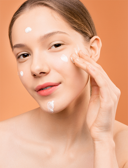 Woman with Skin Care