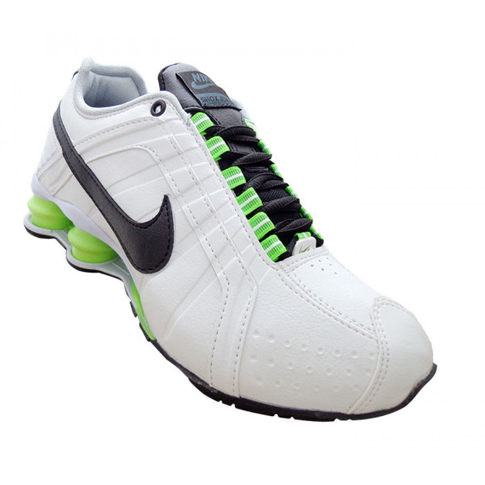 Tênis Nike Shox Junior Branco e Verde Limão
