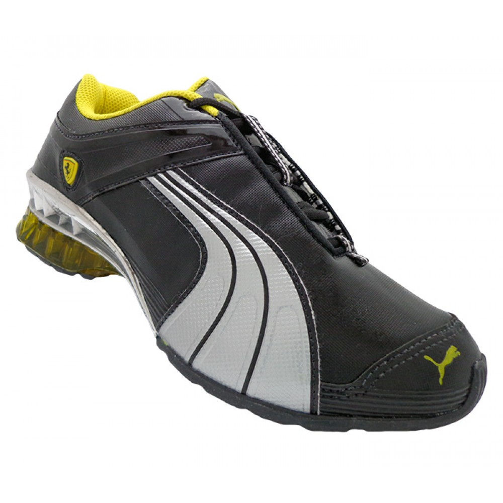 Tênis Puma Ferrari Cell Deka Preto e Prata