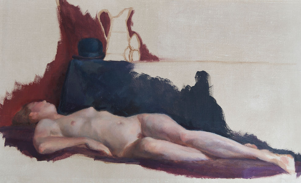 Lilly Reclining with Bowler Hat