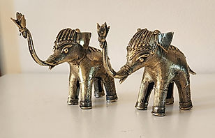 Handcrafted Brass Decorative Standing Elephant Set(small)