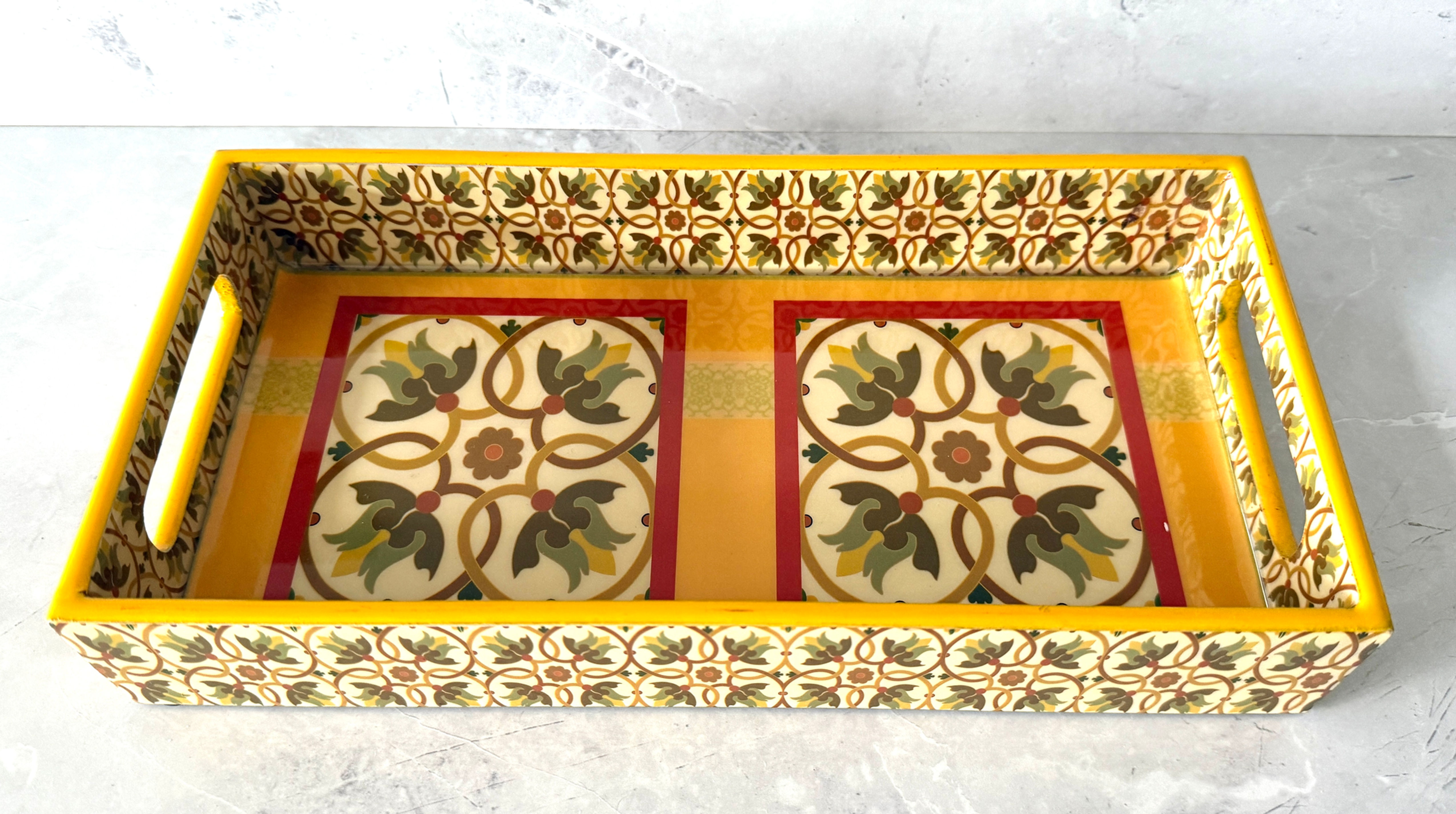 Digital Print Serving Tray | MDF Wood | Rajasthani Meenakari Design