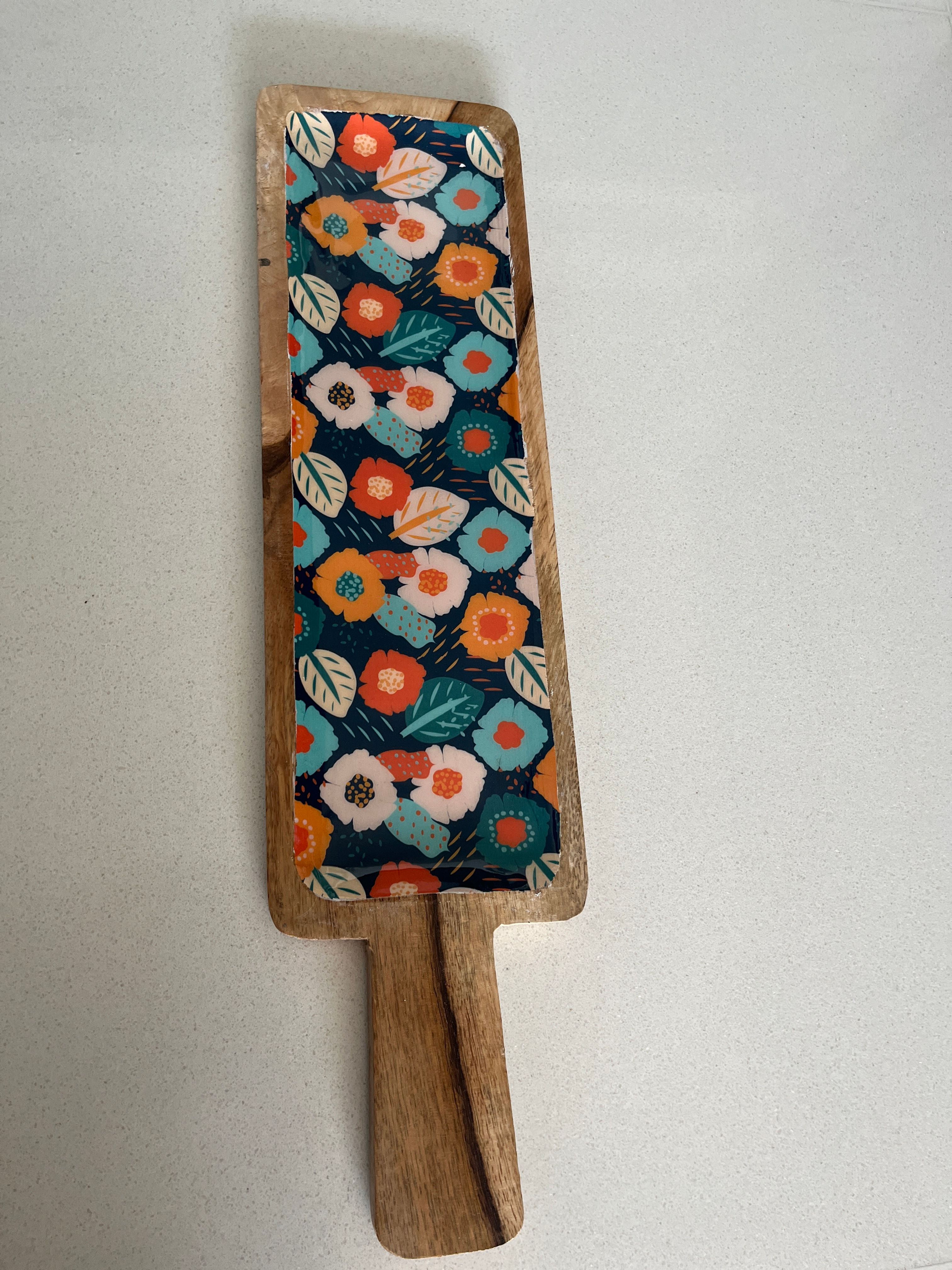 Mangowood Platter | Vibrant Multicolor Floral Design