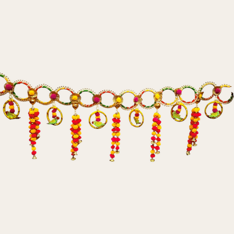 Colorful Bangle Toran with Parrot and Pom Pom