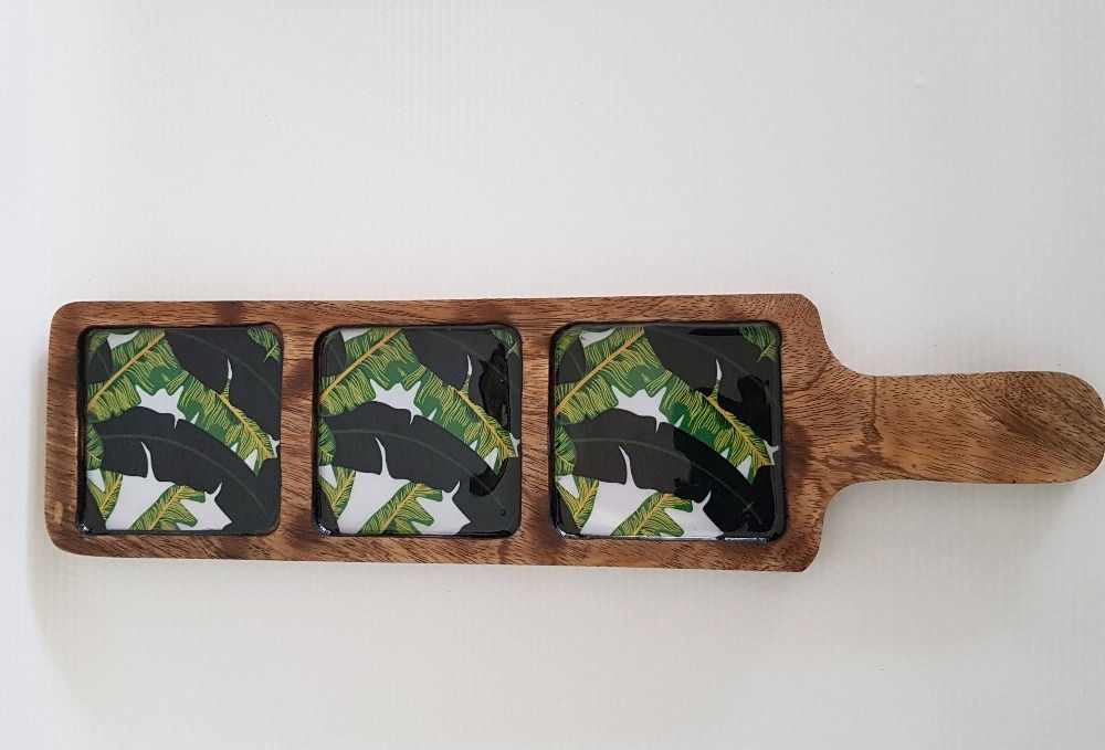 Banana Leaf Long Platter with partition