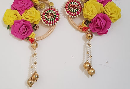 Beautiful Shubh Labh in wooden frame