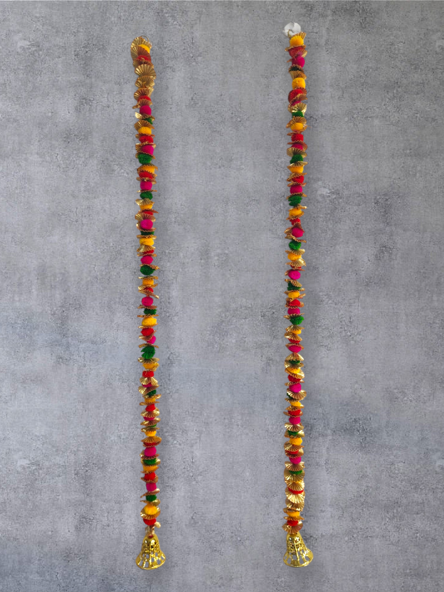 Wall/Door Hanging | Colorful Gotta pompom with bell | (pair)