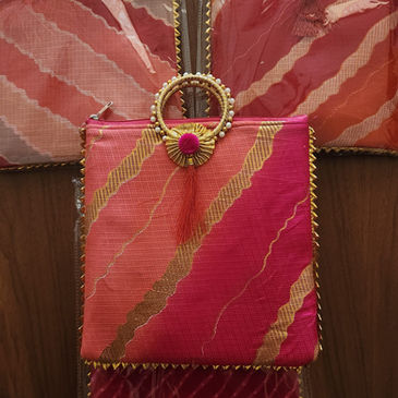 Gifting Potli Bag| Lehriya with Gotta border and Bangle handle