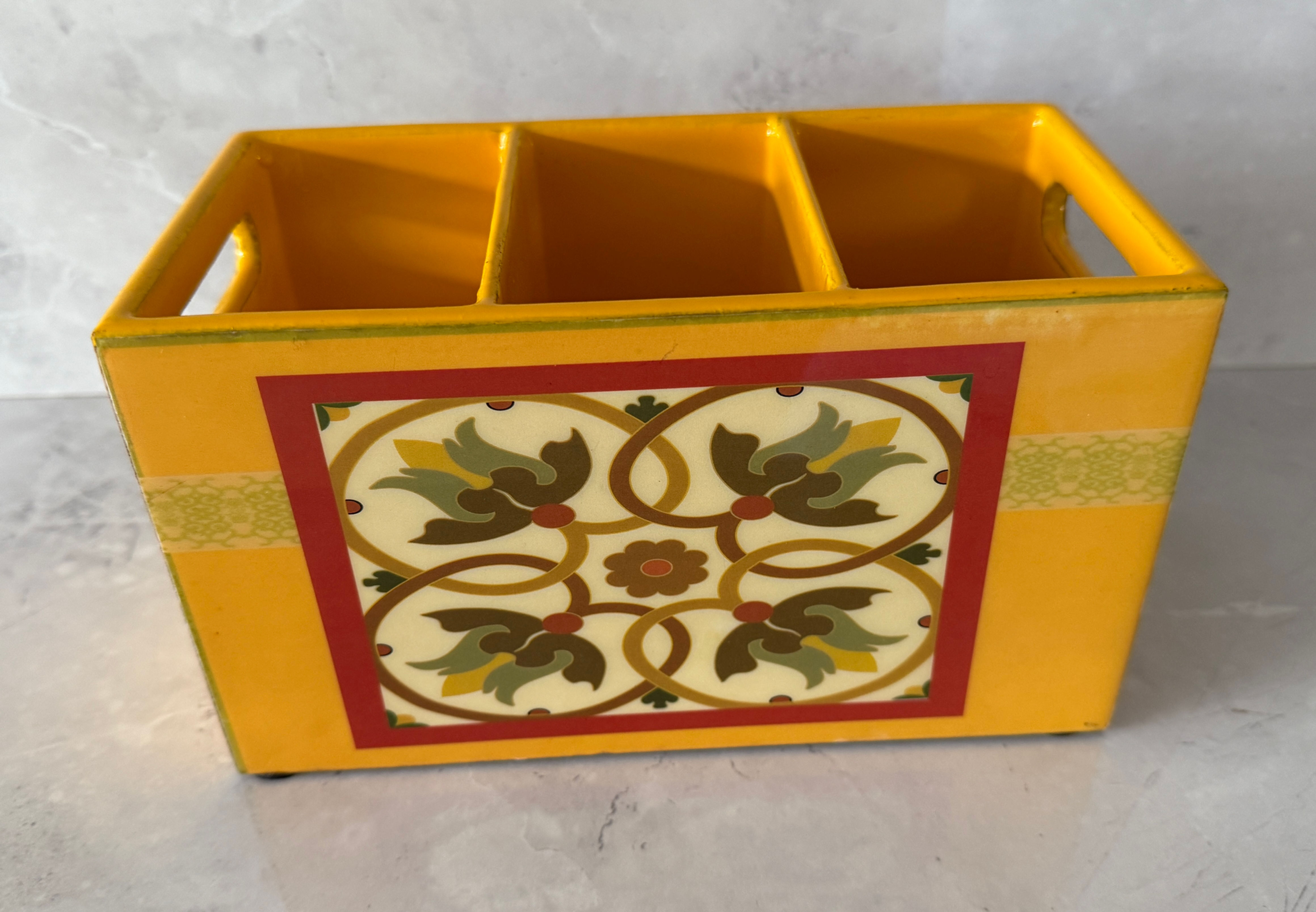 Cutlery Holder | MDF Wood | Rajasthani Meenakari Print