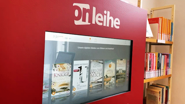 Ein Onleihe Monitor in der Stadtbibliothek Oldenburg im PFL Kulturzentrum