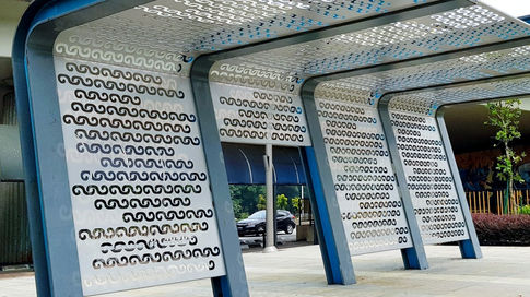 css River of Life Bus Stop Metal Decorative Panels with Powder Coating finishing