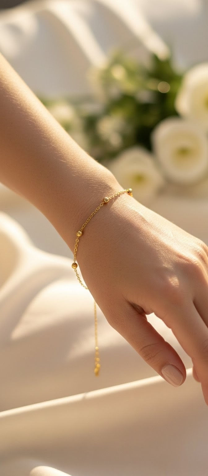 Pulseira Orbitae Perle A Delicadeza Atemporal das Esferas em Ouro ✨