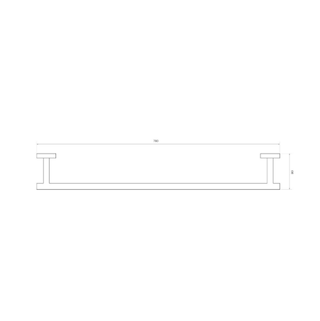 Thumbnail: Arcisan Axus 800 Single Towel Rail - Matte Black - AX80.MB