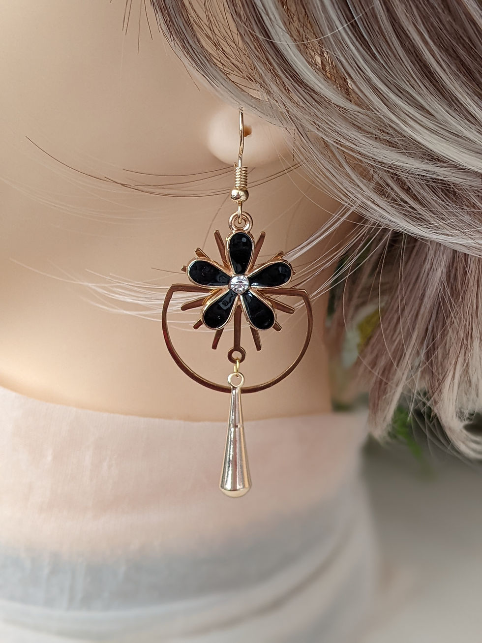 Miniature : Boucles d'oreilles fantaisie fait main dorées