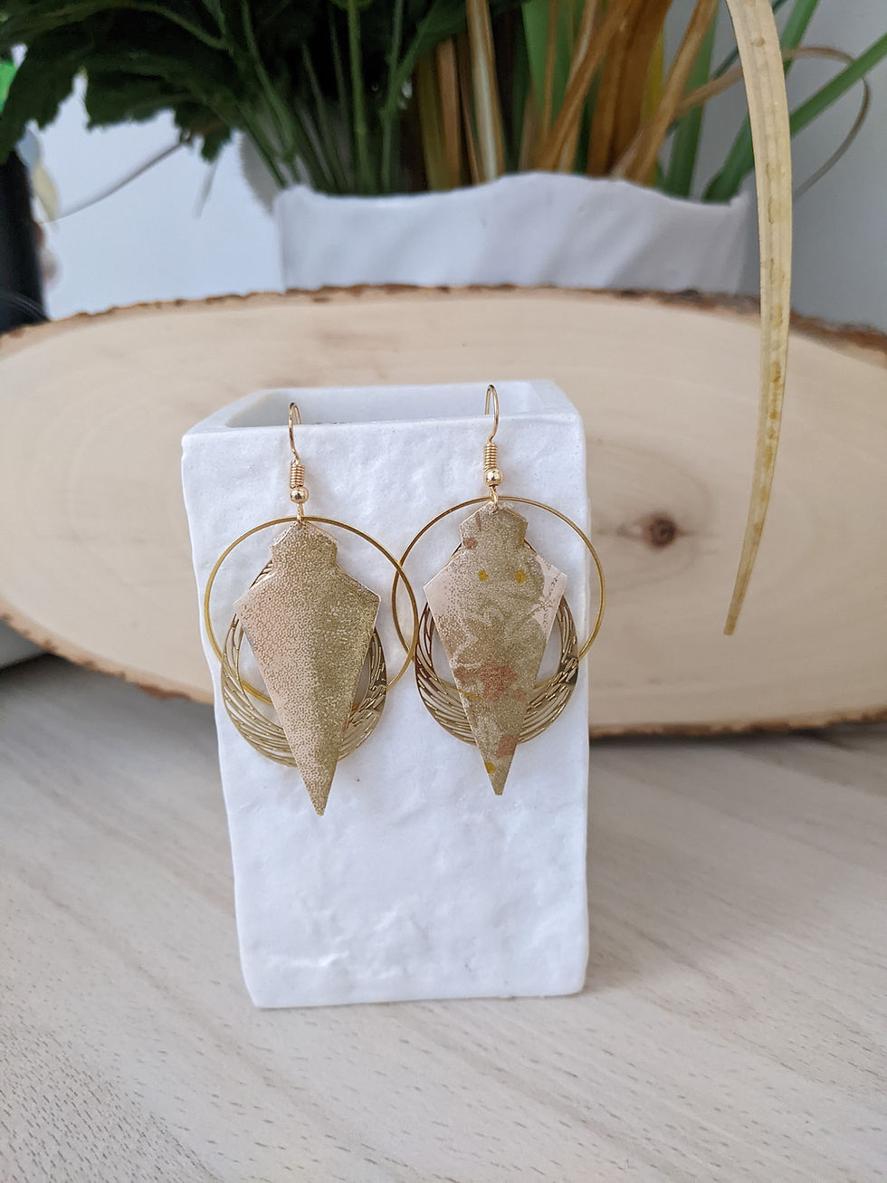 Miniature : Boucles d'oreilles fantaisie dorées