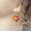 Miniature : Boucles d’Oreilles Fleur Multicolore – Créoles Dorées