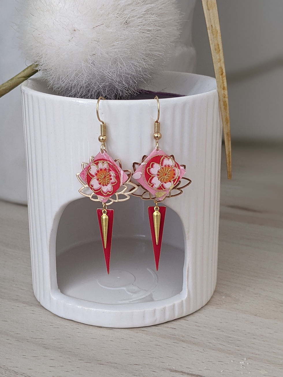 Miniature : Boucles d'oreilles rouges