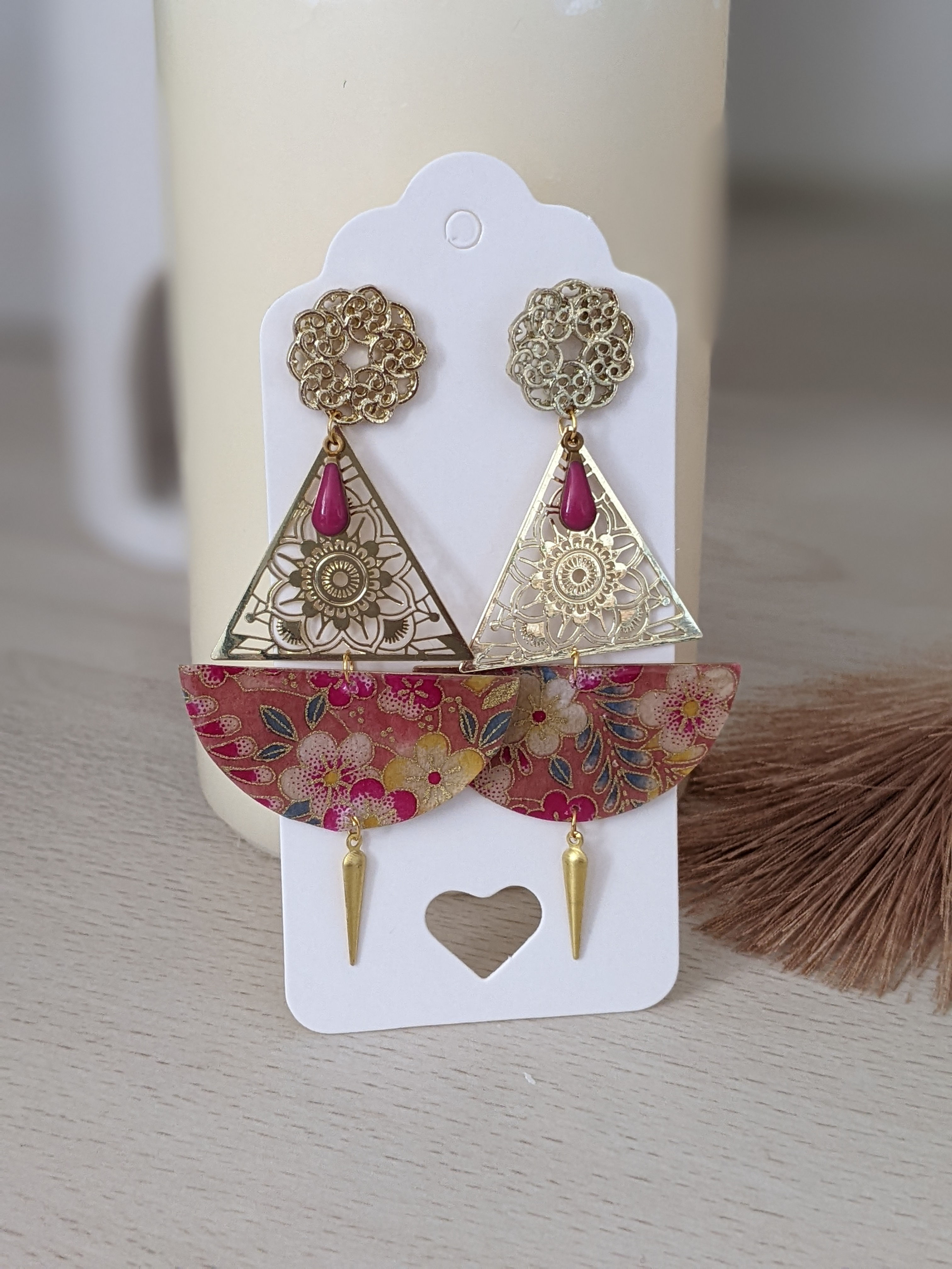 boucles d'oreilles fantaisie fait main
