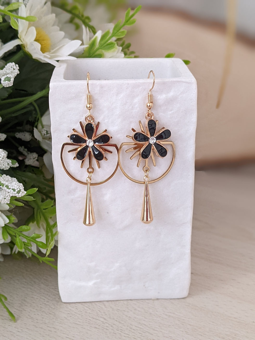 Miniature : Boucles d'oreilles fantaisie fait main dorées