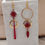 Miniature : Boucles d'oreilles rouges  asymétriques fait main