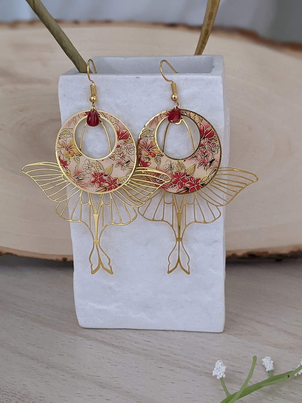 Miniature : Boucles d'oreilles papillon rouge