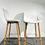 Miniature : 2 x Tabouret de bar HAY NEU 12 - Blanc crème + chêne