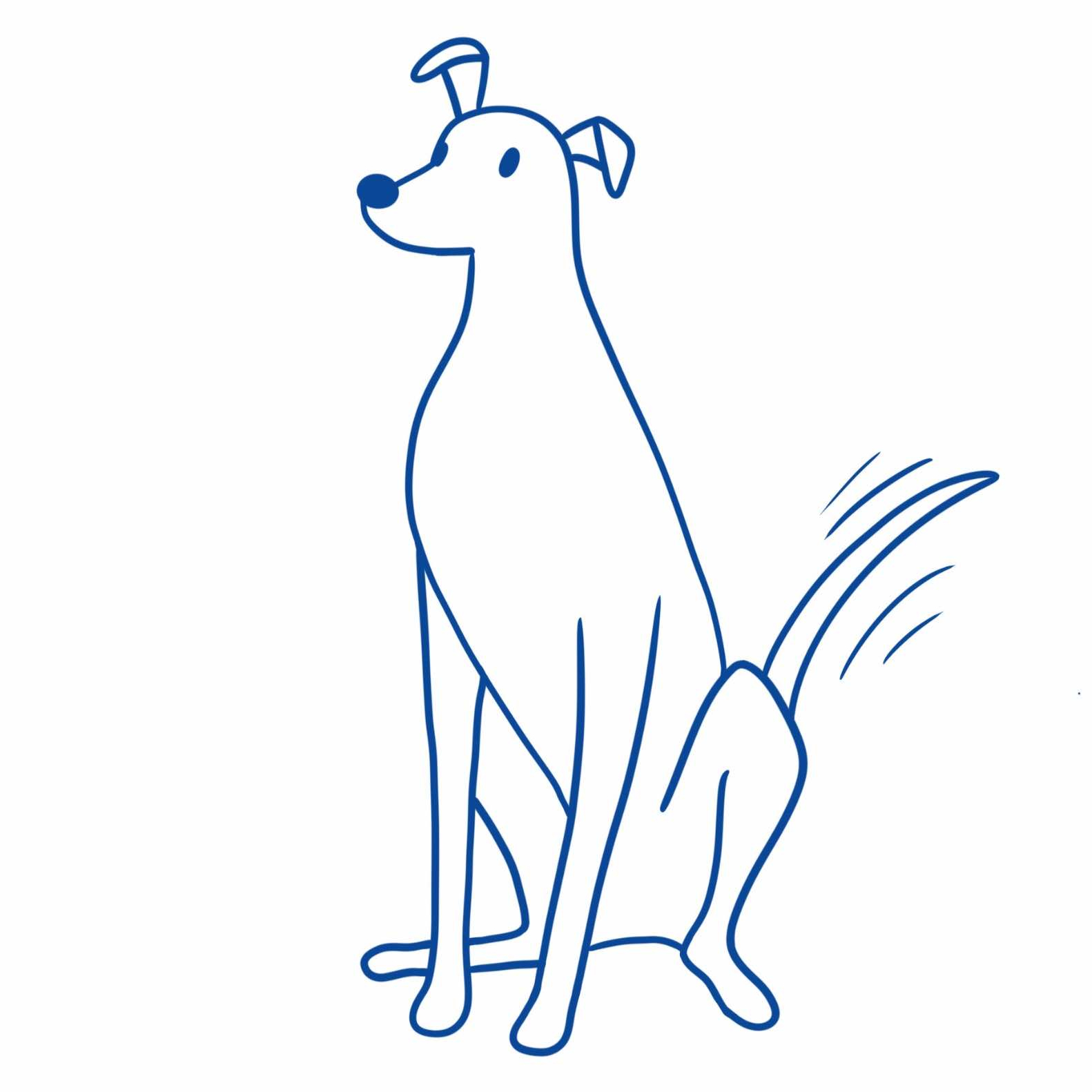 illustration of sitting dog