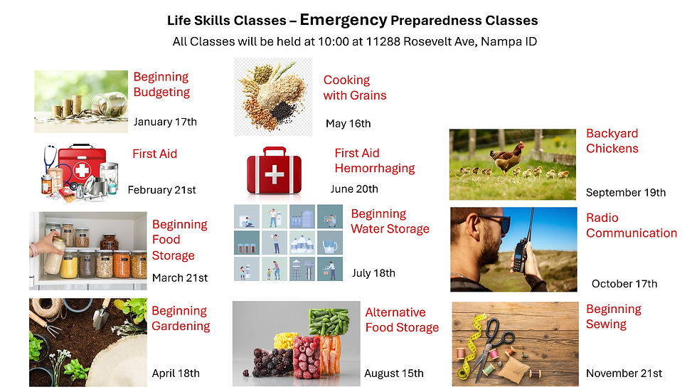 Life Skills Classes - Emergency Preparedness Classes