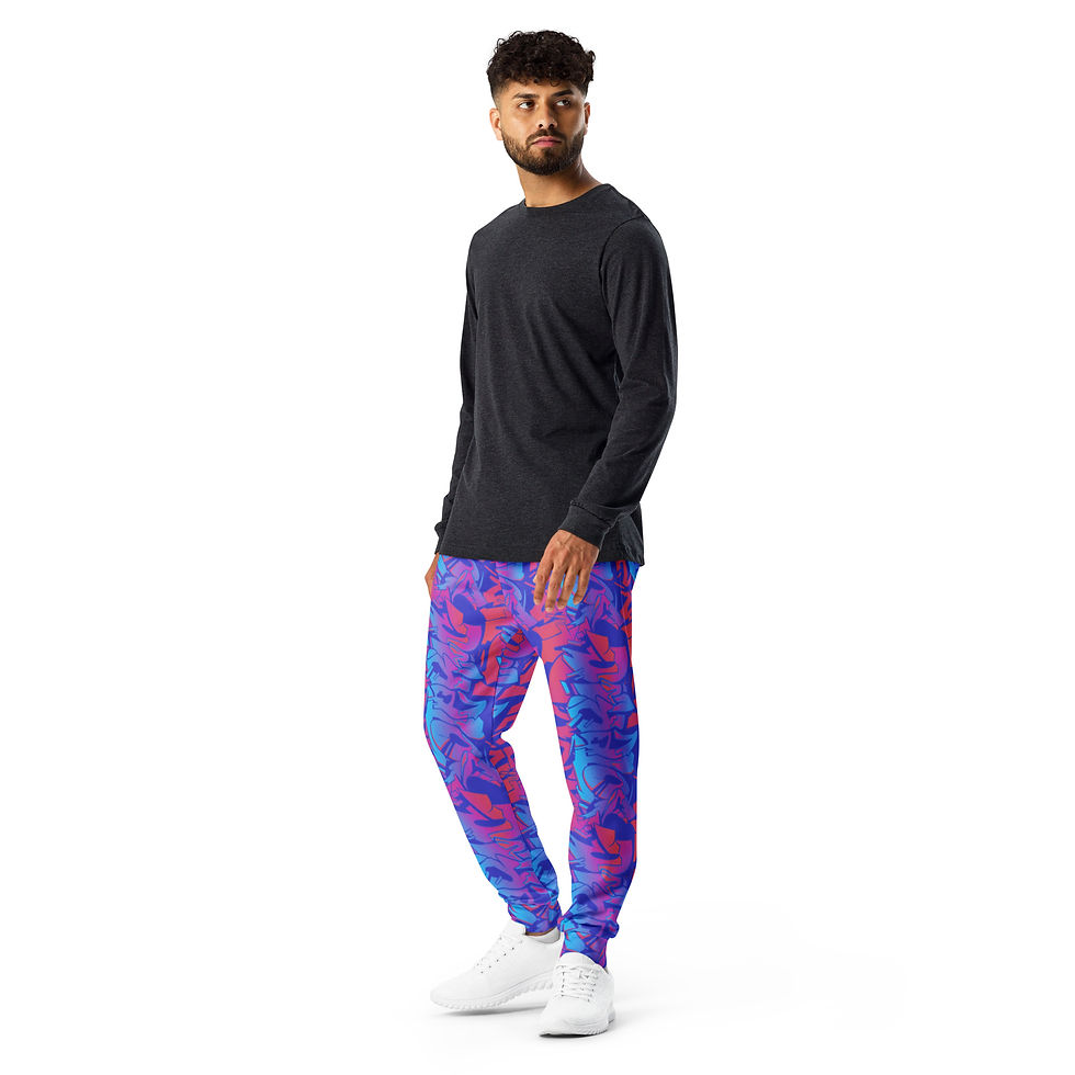 Thumbnail: Blue EA Graffiti Men's Joggers