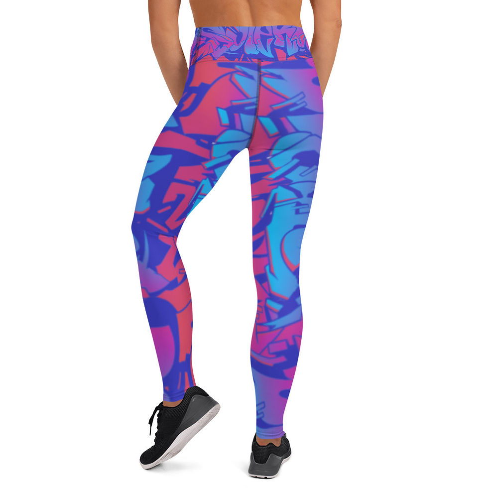 Thumbnail: Blue and Purple E$oteric Agenda Graffiti Yoga Leggings