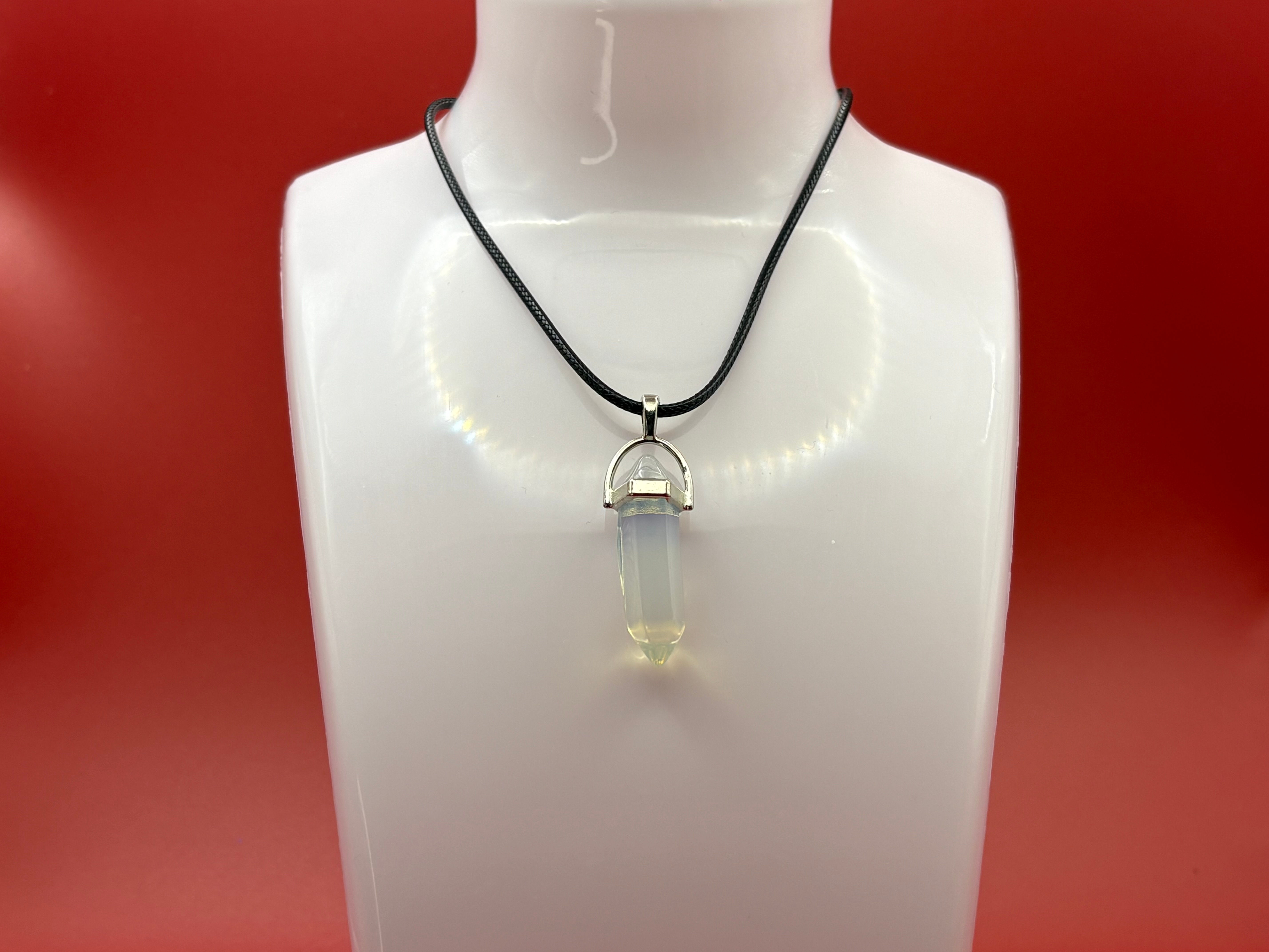 Moonwater Prism Pendant Necklace with Faux Leather Cord