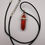 Thumbnail: Inferno Vein Prism Pendant Necklace with Faux Leather Cord