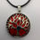 Thumbnail: Inferno Vein Tree of Life Circle Pendant Necklace with Faux Leather Cord