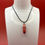 Thumbnail: Inferno Vein Prism Pendant Necklace with Faux Leather Cord