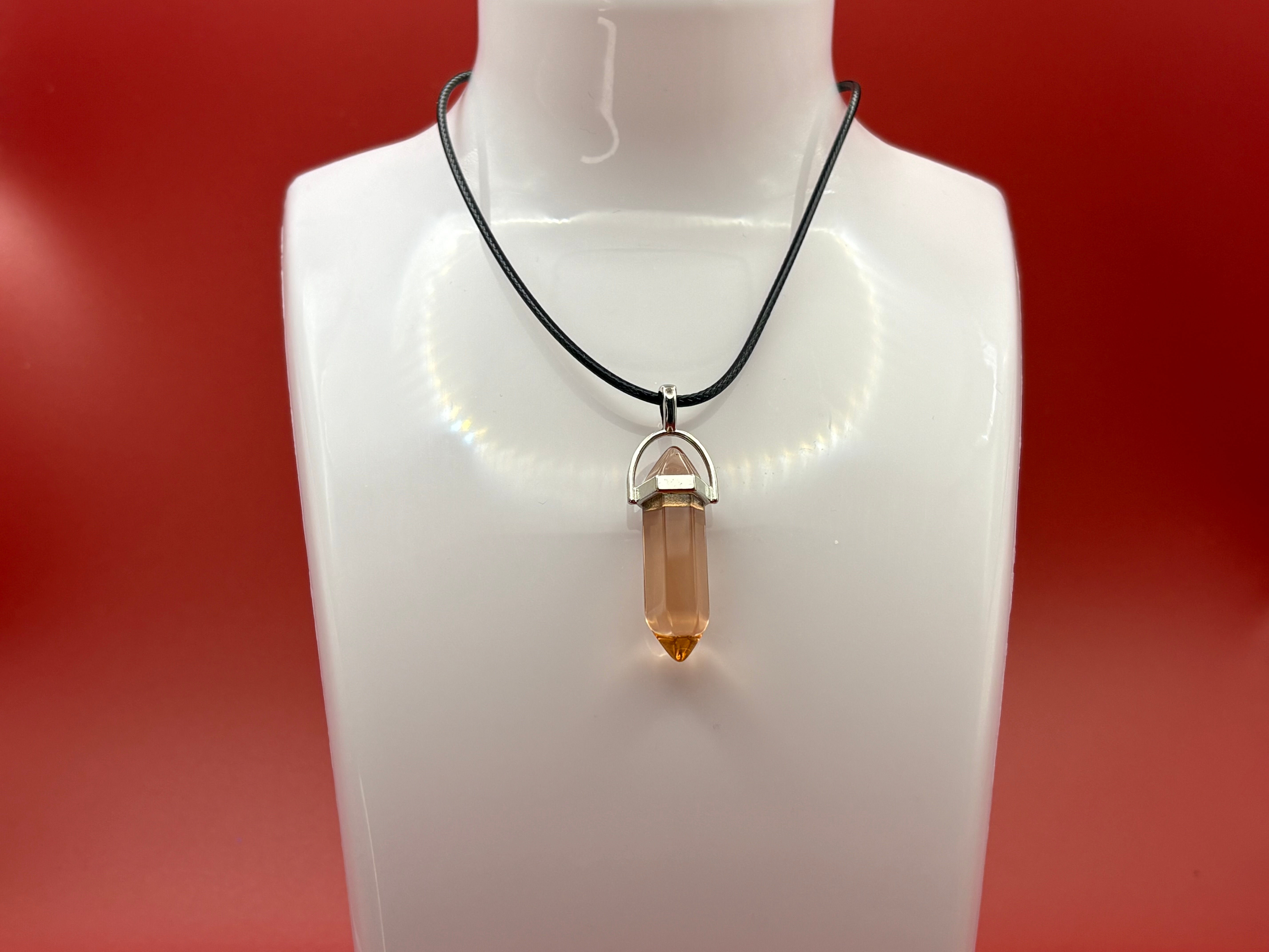 Blushbloom Prism Pendant Necklace with Faux Leather Cord